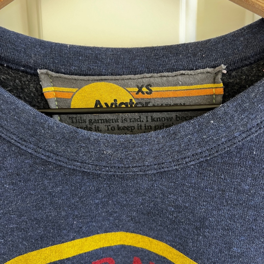 AVIATOR NATION CREW SWEATSHIRT - NAVY.  XS